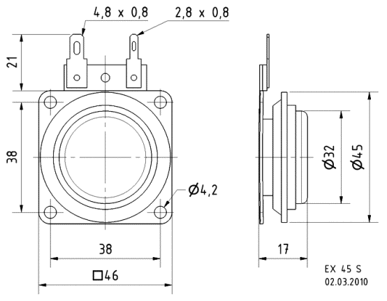 Visaton EX 45 S 8 OHM - Musikalisches Effektgerät zurAnregung von Platten-b