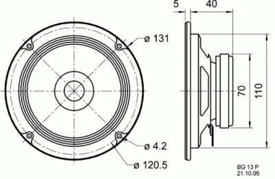 Visaton Breitbandlautsprecher BG 13 P - High-End-Breitbandlautsprecherchassis, 20 cm (8"), 8 Ohm-a