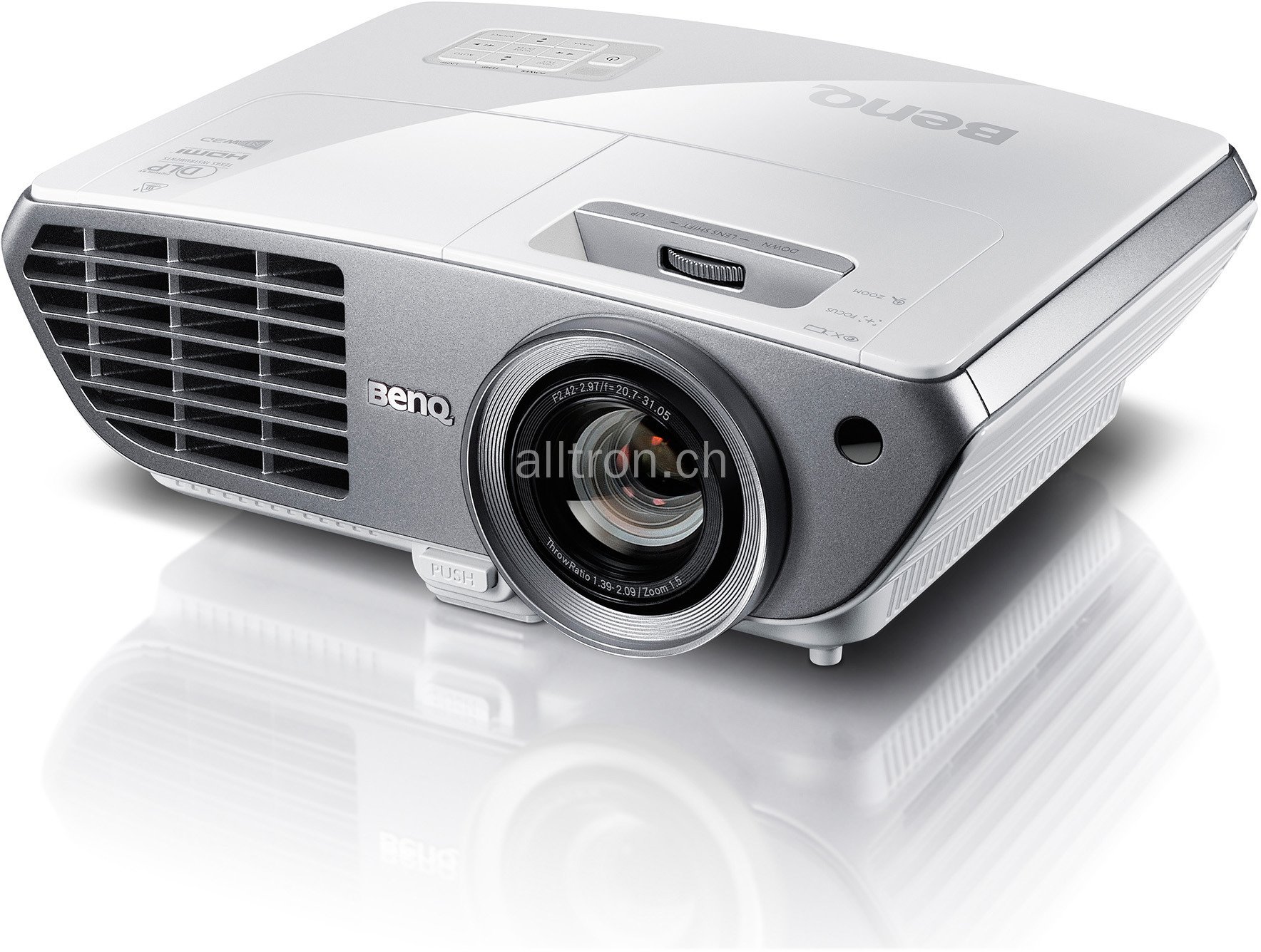 W1300 Beamer 2000 ANSI Lumen DLP 1080p (1920x1080) 3D Desktop-Projektor Silber