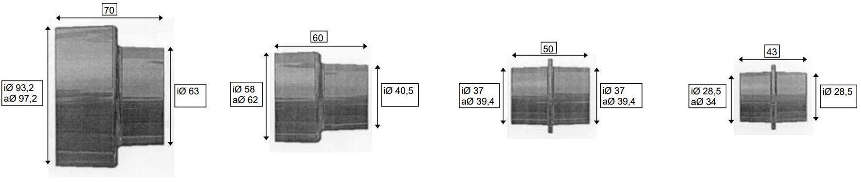 Adapter zu Absauganlage 4-teilig