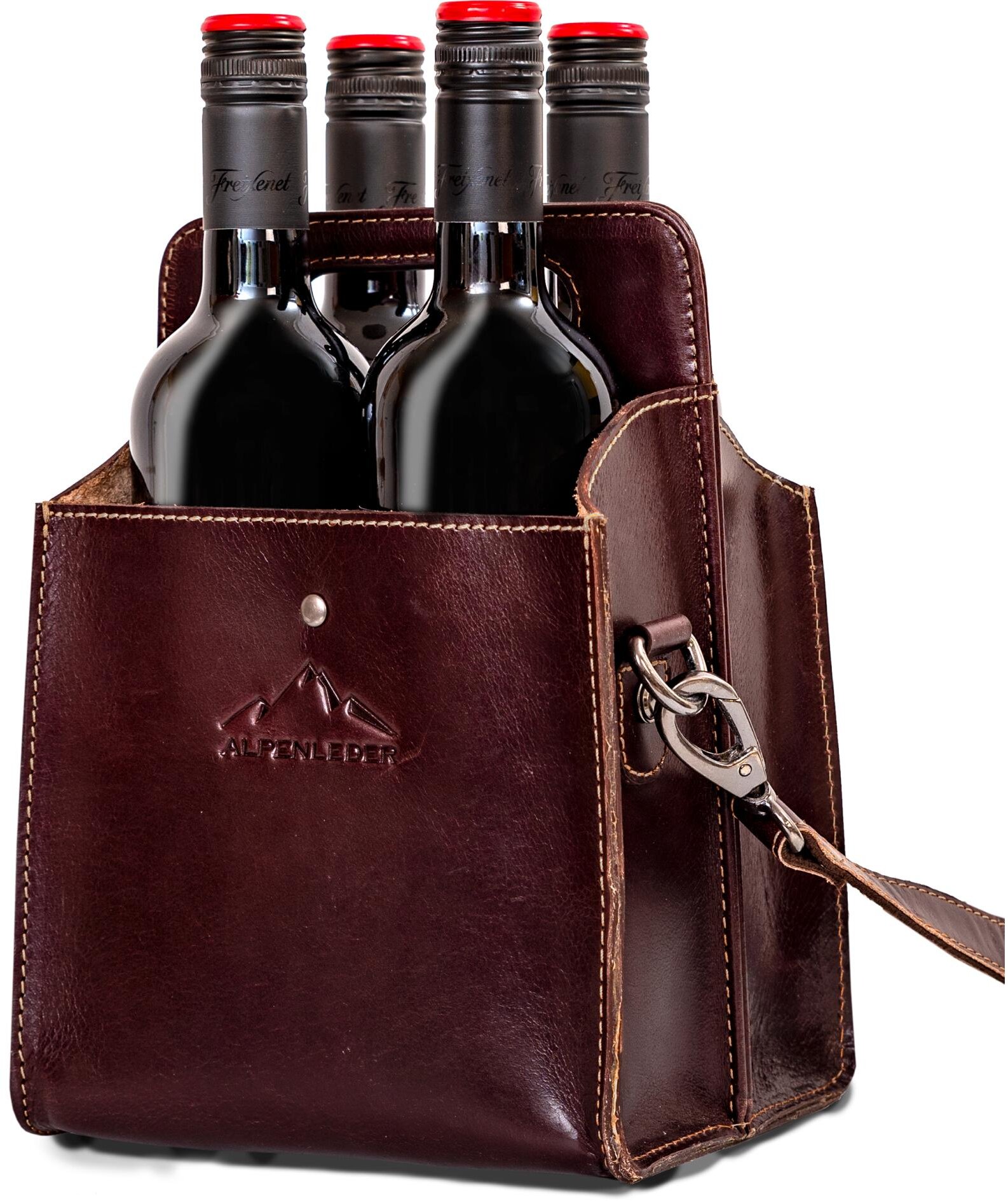 Getränketasche Weintragerl für 4 Flaschen, Bordeaux